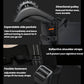 Black rolling backpack with expandable side pockets and reflective shoulder straps