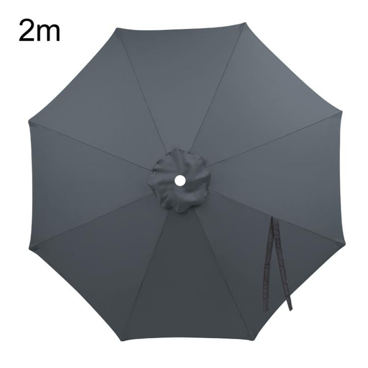 Gray umbrella replacement canopy, 2m, with center button and side vent panel.