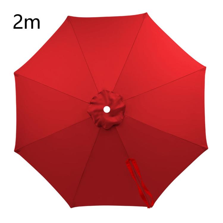 Red umbrella replacement canopy, 2m, with center button and side vent panel.