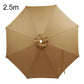 Khaki umbrella replacement canopy, 2.5m, with center button and side vent panel.