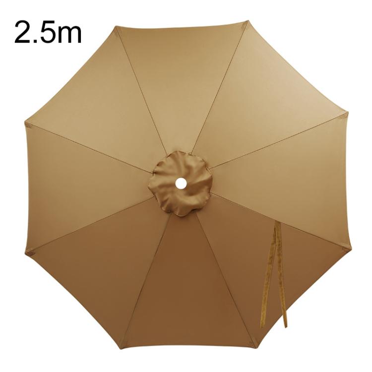 Khaki umbrella replacement canopy, 2.5m, with center button and side vent panel.