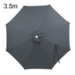 3.5 m dark gray patio umbrella replacement canopy with vented fabric and rib seams