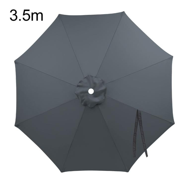 3.5 m dark gray patio umbrella replacement canopy with vented fabric and rib seams