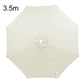3.5 m white patio umbrella replacement canopy with vented fabric and rib seams
