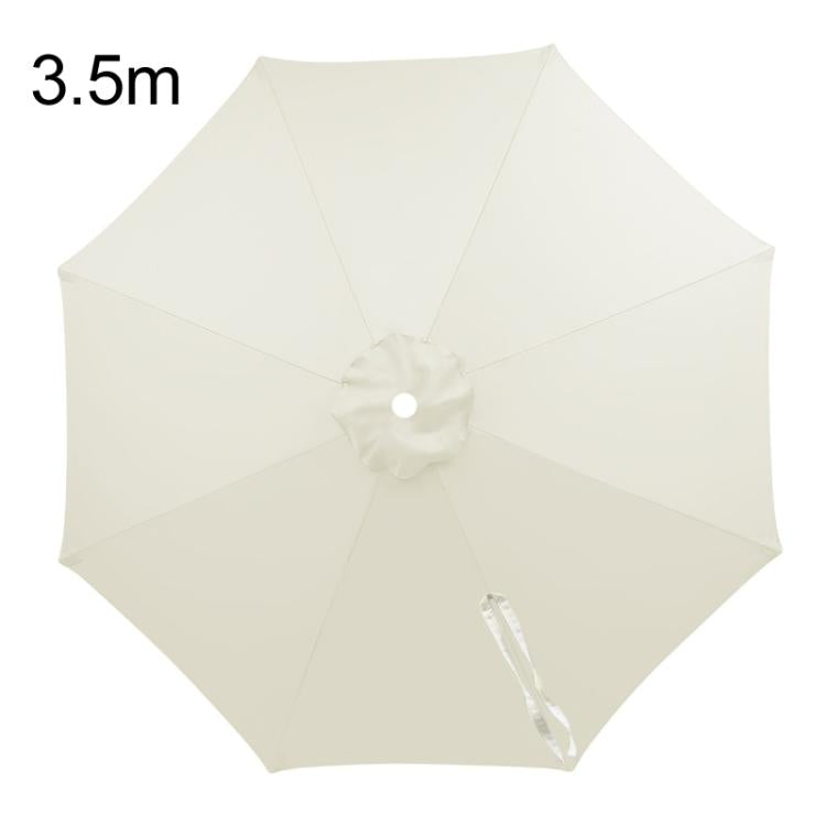 3.5 m white patio umbrella replacement canopy with vented fabric and rib seams