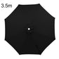 3.5 m black patio umbrella replacement canopy with vented fabric and rib seams