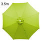 3.5 m grass green patio umbrella replacement canopy with vented fabric and rib seams