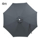 4 m dark gray patio umbrella replacement canopy with vented fabric and rib seams