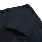 Navy patio umbrella canopy fabric close-up with reinforced stitching