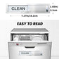 Stainless steel clean/dirty dishwasher magnet sign with CLEAN window on dishwasher front