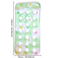 Inflatable floating bed lounger in green with white circle holes and pastel flower accents