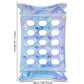 Blue butterfly-pattern inflatable lounger, 78cm wide, round air chamber openings