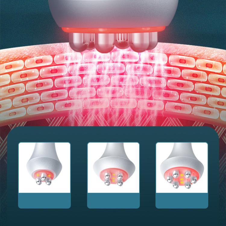 Red LED massage applicator with glowing contact rows for targeted treatment