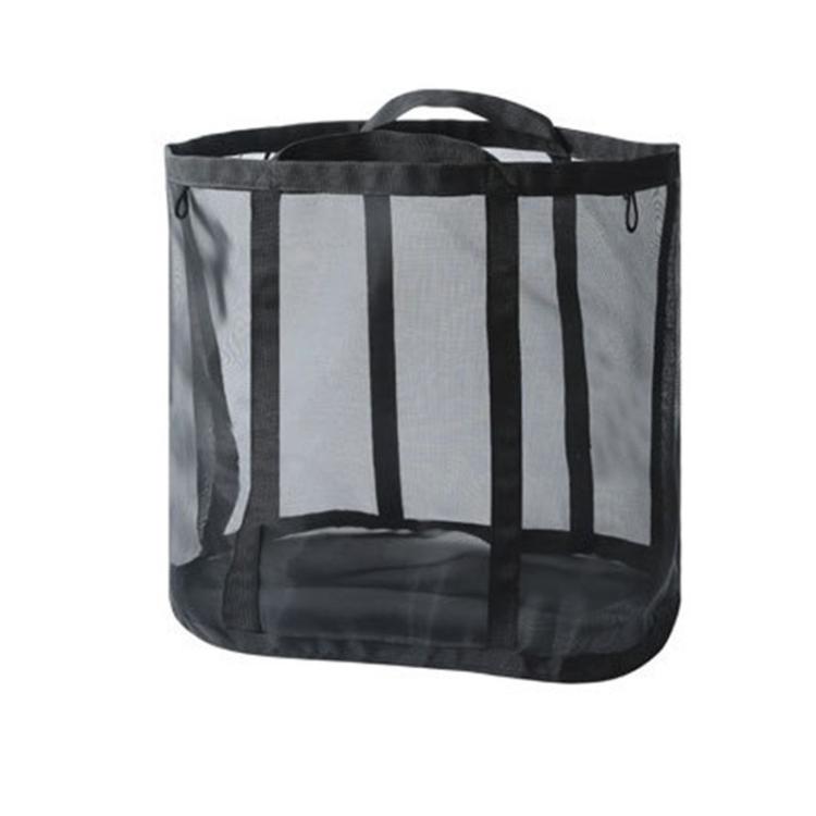 Large Mesh Laundry Basket With Handles Wall-Mounted & Foldable Dirty Clothes Hamper Portable Toy Storage Bag
