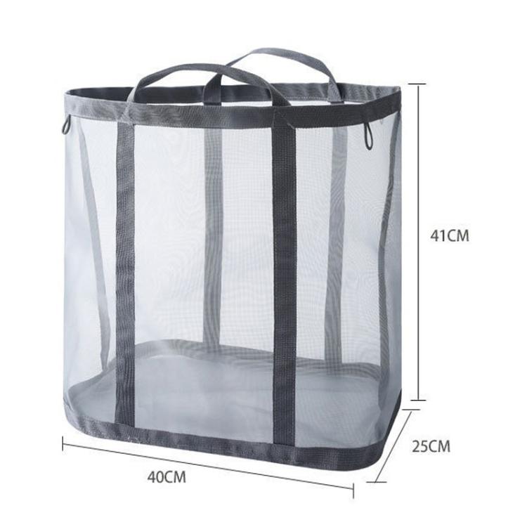 Large Mesh Laundry Basket With Handles Wall-Mounted & Foldable Dirty Clothes Hamper Portable Toy Storage Bag