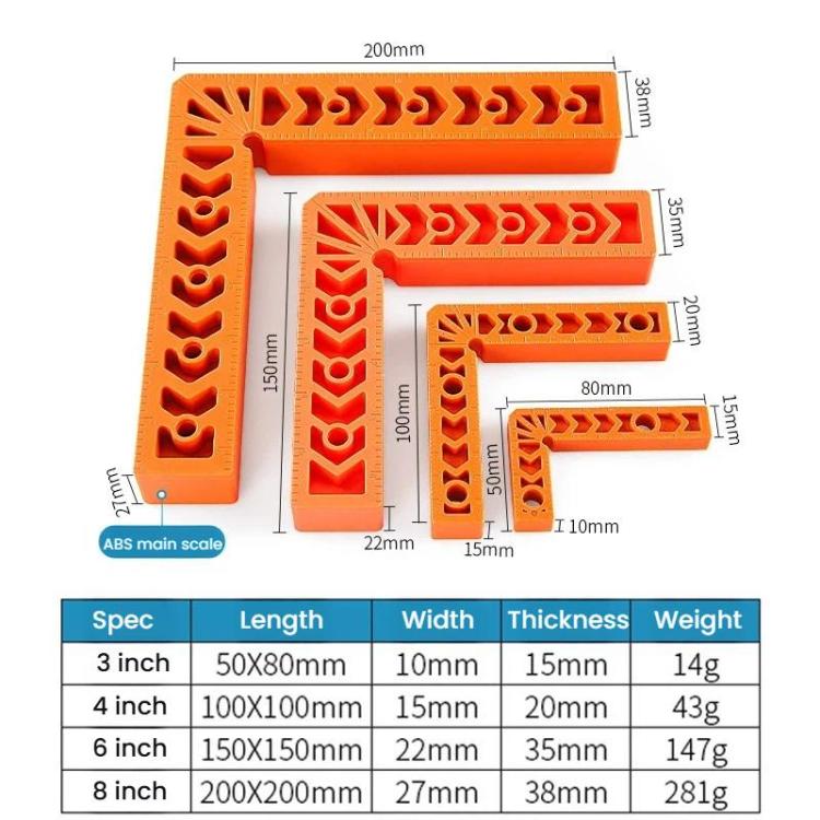 Right Angle Positioner Slabs Stitching Fixer L-Shaped Plastic Corner Brackets, 3 inch, 4 inch, 6 inch, 8 inch