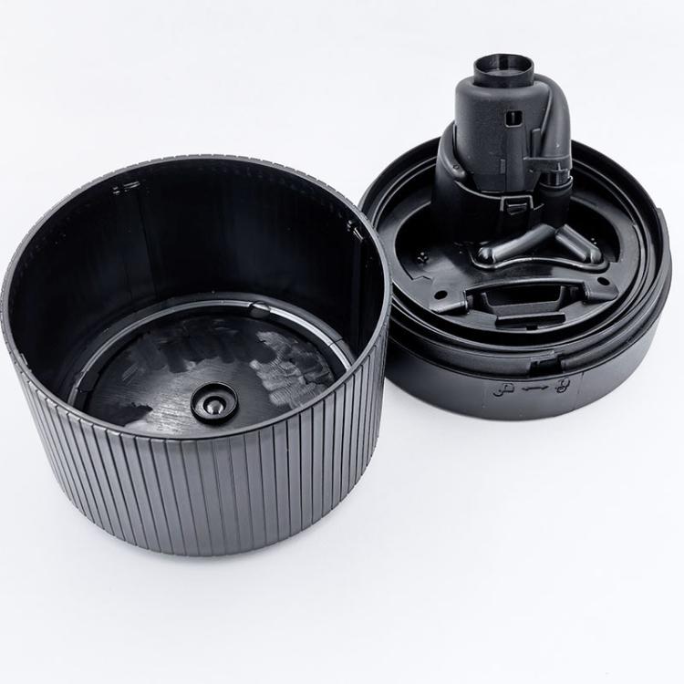 Replacement shaver cleaning station pod base, open top showing inner components
