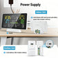 WiFi weather station indoor and outdoor units with touchscreen display and battery compartments