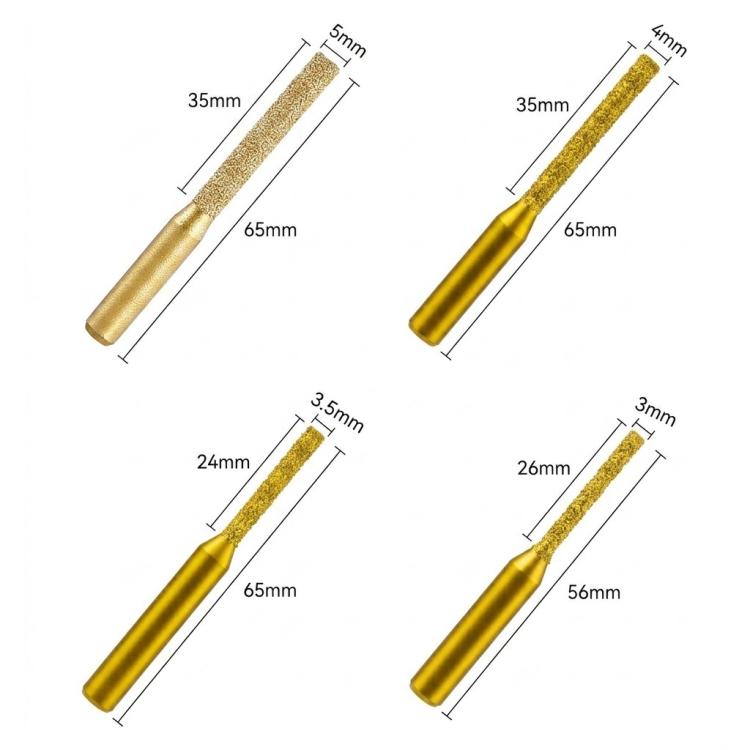 Quartz Countertop Seaming Straight Router Bit Seamless Joining Cutter Trimming Machine Grooving Tool, 5mm, 4mm, 3.5mm, 3mm