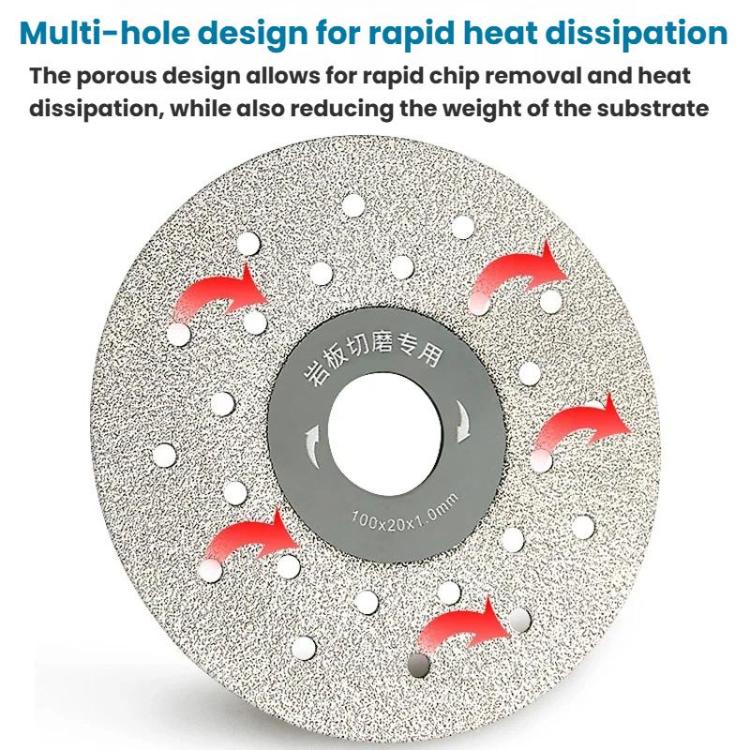 Perforated ceramic grinding disc with multi-hole design around the center hub