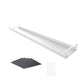 Telescopic magnetic rear stove storage shelf in white with end rail guards