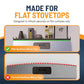 Magnetic stove shelf designed for flat stove tops, secured with magnetic pads