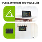Wireless weather station shown in different indoor locations with device and sensor views