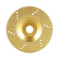 Gold diamond brazed cup grinding wheel with perforations around the outer edge
