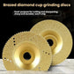 Set of gold diamond brazed cup grinding discs with center arbor holes