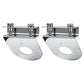 Two stainless steel clamp-on light brackets with circular mounting plates and studs