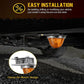 Stainless steel clamp-on light bracket with pre-bolt slots and threaded studs