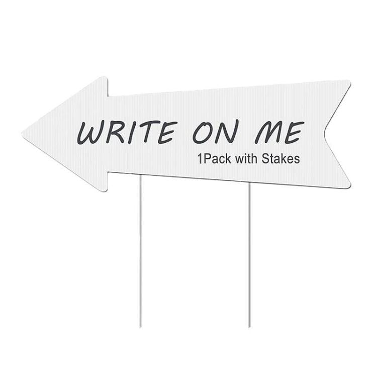 Blank Yard Sign With Stake DIY Lawn Party Sign & Arrow Sign