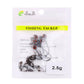 Sealed fishing tackle pack of jig head hooks, 2.5g weight, with red-eye hook