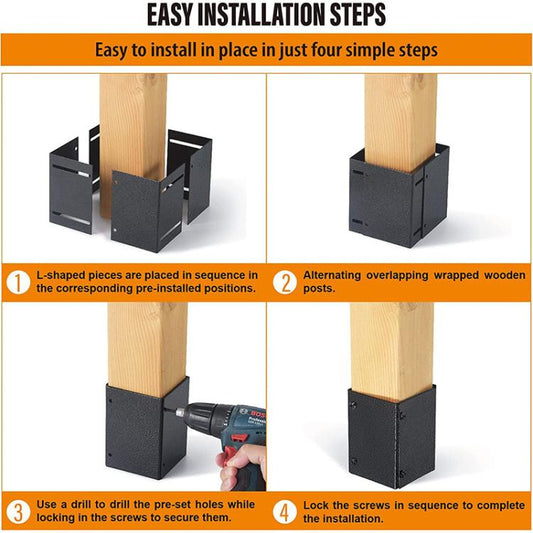 Adjustable Post Protector Metal Post Protection Kit For Wooden Mailboxes & Fences