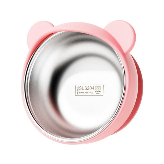 Baby Feeding Bowl with Strong Suction Base, 304 Stainless Steel Inner & Silicone Outer Shell, Spill-Proof Insulated Toddler Training Bowl