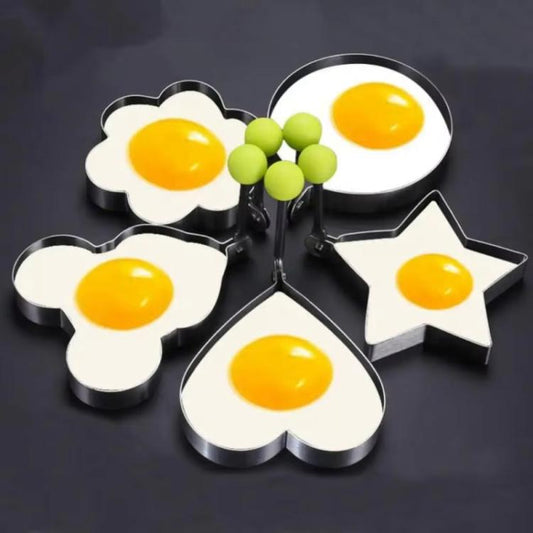 430 Stainless Steel Egg Mold DIY Rice Ball Mold Egg Cooker, 5-Piece Set