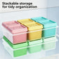 Stackable silicone baby food storage containers with separate lids for tidy organization