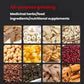 Ingredient sample grid for herb, grain, and supplement grinding