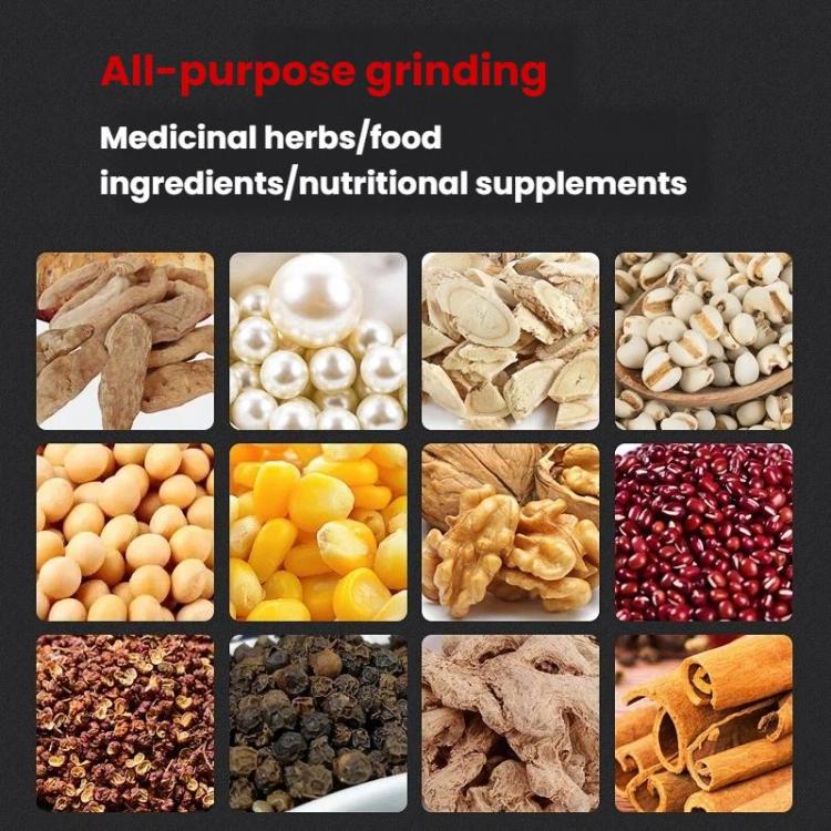 Ingredient sample grid for herb, grain, and supplement grinding