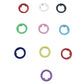 Plastic snap fastener rings in assorted colors with center holes