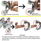 Metal snap fastener pliers with snap button parts, showing hollow and smooth surfaces