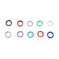 Plastic snap ring grommets in multiple colors with silver metal rings