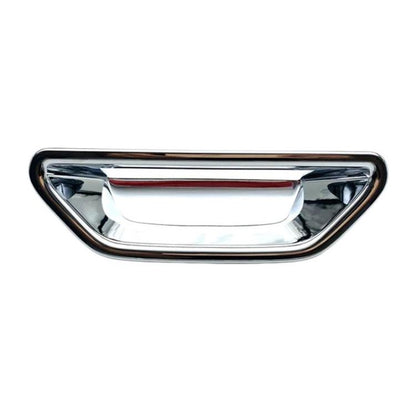 Car trunk handle bowl decorative sticker with chrome trim and reflective finish