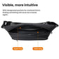 Black waterproof sling fanny pack cutaway showing main and zipper areas inside