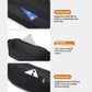 Black waterproof sling bag with front pocket, inner zip pocket, and back zip pocket