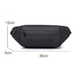 Black waterproof sling fanny pack with compact size proportions and front zip pocket