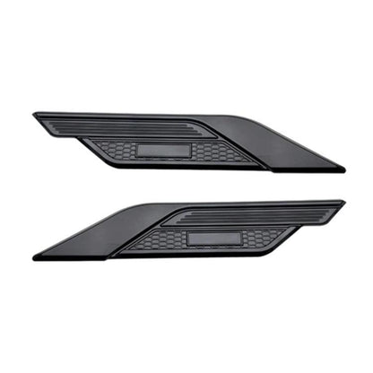 Black front side light frame trim sticker, textured panel with small rectangular window