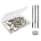15mm metal snap fastener kit, silver-toned snaps with setting tools and caps