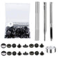 15mm metal snap fastener kit, black-toned snaps with silver setting tools and parts