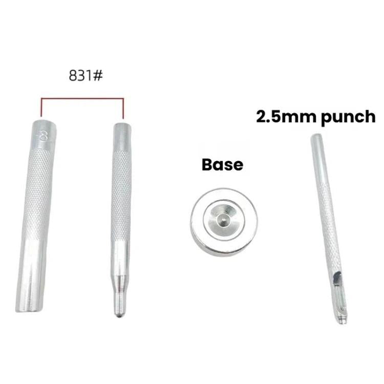 2.5mm punch tool and base for 15mm metal snap fasteners